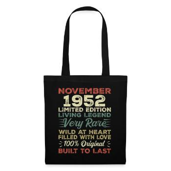 Legende Seit November 1952 Jahrgang November 1952 - Stoffbeutel - Schwarz - Vorne