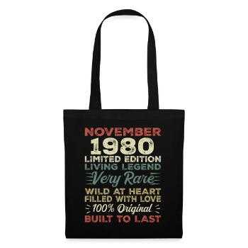 Légende Depuis Novembre 1980 Millésime Novembre 1980 - Sac en tissu - noir - Devant