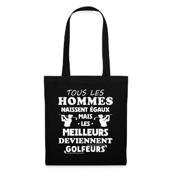 Bessere Männer werden Golfer Humor - Stoffbeutel - Schwarz - Vorne