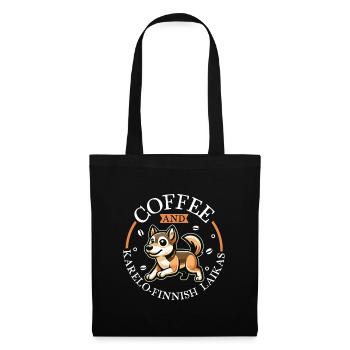 Coffee and Karelo-Finnish Laika - Tote Bag - black - Front