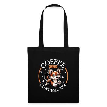 Café et Lundehund norvégien - Sac en tissu - noir - Devant