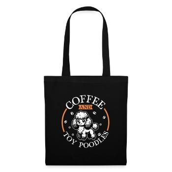Café et caniche jouet - Sac en tissu - noir - Devant