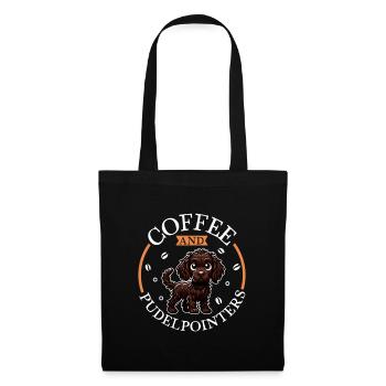 Kaffee und Pudelpointer - Stoffbeutel - Schwarz - Vorne