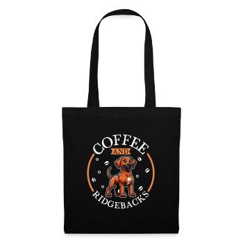 Kaffee und Rhodesian Ridgeback - Stoffbeutel - Schwarz - Vorne