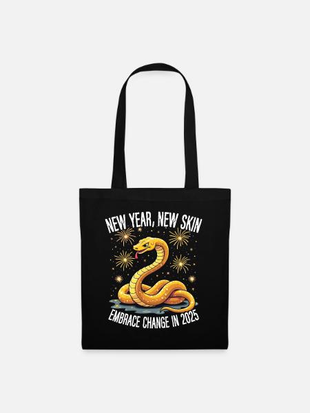 Year of the Wood Snake Chinese New Year 2025 - Stoffbeutel - Schwarz