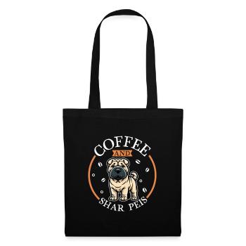 Café et Shar-Pei - Sac en tissu - noir - Devant