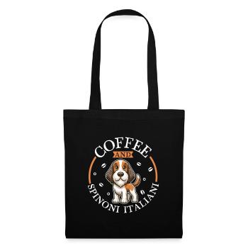 Kaffee und Spinone Italiano - Stoffbeutel - Schwarz - Vorne