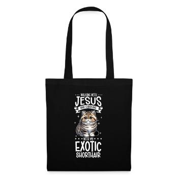 Jésus et mon exotique à poil court - Sac en tissu - noir - Devant