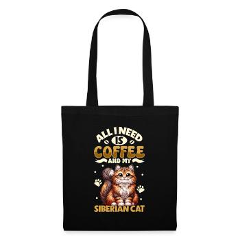 Le café et mon chat sibérien - Sac en tissu - noir - Devant