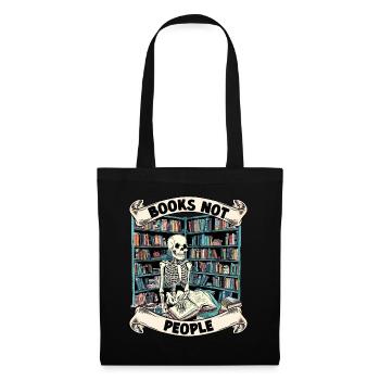 Bücherfreund Skelett Leseliebe - Books not people - Stoffbeutel - Schwarz - Vorne