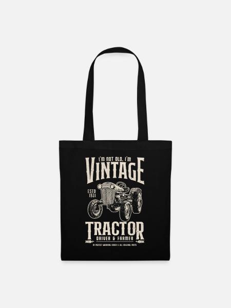 Oldtimer Traktor Bauer Geburtstag Geboren 1931 - Stoffbeutel - Schwarz