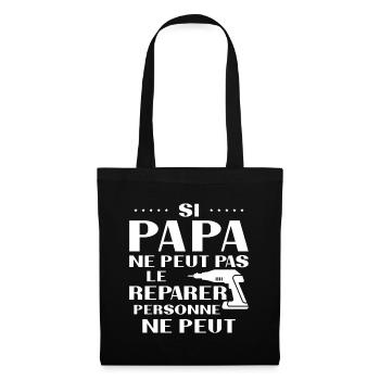 Papa Bricoleur Si Papa Ne Peut Pas Le Réparer - Sac en tissu - noir - Devant
