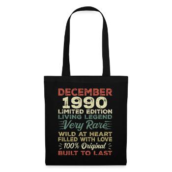 Décembre 1990 - Anniversaire Décembre 1990 année - Sac en tissu - noir - Devant