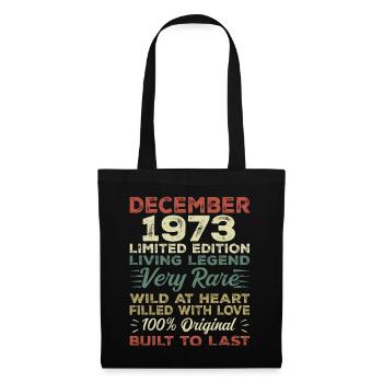 Décembre 1973 - anniversaire Décembre 1973 année - Sac en tissu - noir - Devant