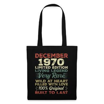 Décembre 1970 - anniversaire Décembre 1970 année - Sac en tissu - noir - Devant