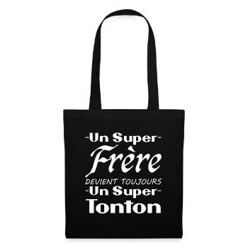 Un super frère devient toujours un super tonton - Sac en tissu - noir - Devant