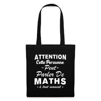 Diese Person kann jederzeit über Mathematik sprechen - Stoffbeutel - Schwarz - Vorne