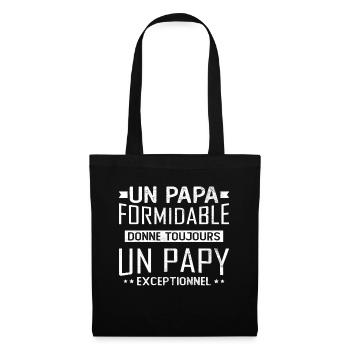 Un Papa Formidable Donne Un Papy Exceptionnel - Sac en tissu - noir - Devant