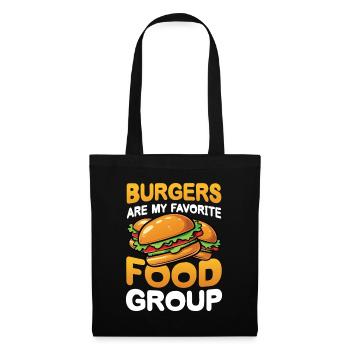 Burgers are my Favorite Food Group für einen - Stoffbeutel - Schwarz - Vorne