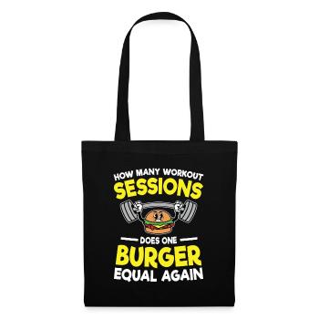 How Many Workout Sessions Does One Burger - Stoffbeutel - Schwarz - Vorne