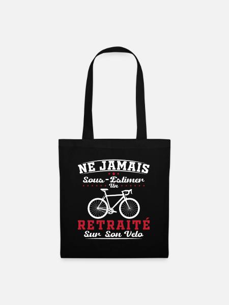 Ein Rentner auf seinem Fahrrad Humor Radfahren Ruhestand - Stoffbeutel - Schwarz