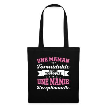 Cadeau pour Grand-Mère - Une Mamie Exceptionnelle - Sac en tissu - noir - Devant