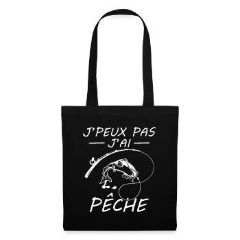 Ich kann nicht Ich Habe Angeln Geschenk Geburtstag Humor - Stoffbeutel - Schwarz - Vorne
