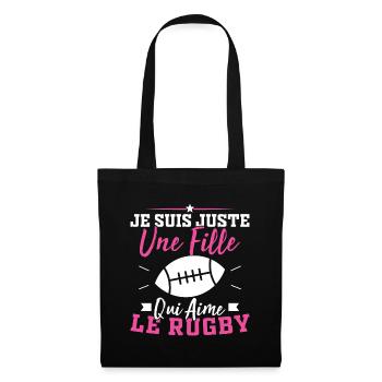 I'm just a girl who loves rugby - Tote Bag - black - Front