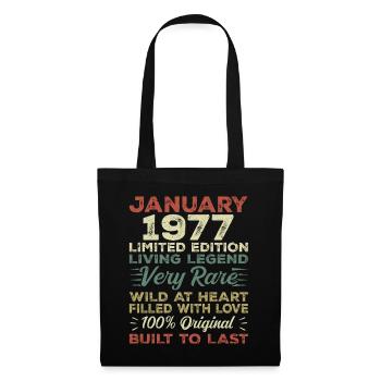January 1977 birthday - January 1977, January 1977 - Tote Bag - black - Front