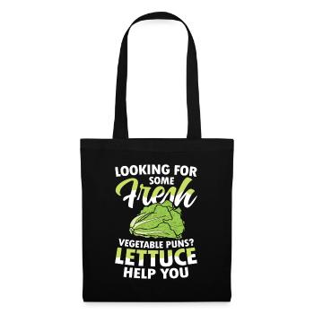 Looking For Some Fresh Vegetable Puns Lettuce - Stoffbeutel - Schwarz - Vorne