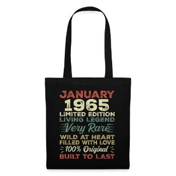 Anniversaire de Janvier 1965 - Janvier 1965, Janvier 1965 - Sac en tissu - noir - Devant