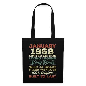 Anniversaire de Janvier 1968 - Janvier 1968, Janvier 1968 - Sac en tissu - noir - Devant
