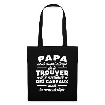 Papa nous avons essayé de te trouver des cadeaux - Sac en tissu - noir - Devant