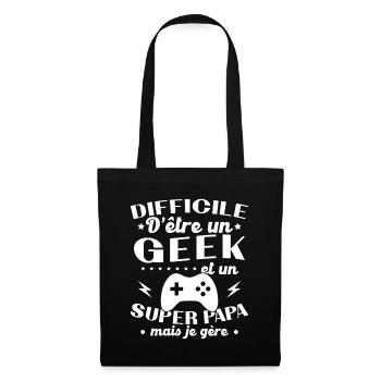 A geek and a great dad - Tote Bag - black - Front