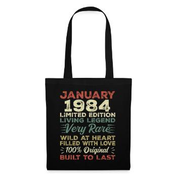 Anniversaire de Janvier 1984 - Janvier 1984, Janvier 1984 - Sac en tissu - noir - Devant