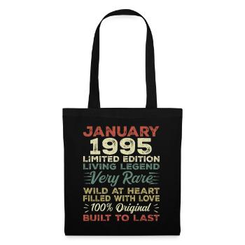 Janvier 1995 Anniversaire - Janvier 1995, Janvier 1995 - Sac en tissu - noir - Devant