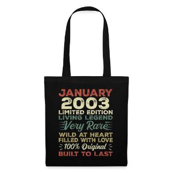 January 2003 Birthday - January 2003, January 2003 - Tote Bag - black - Front