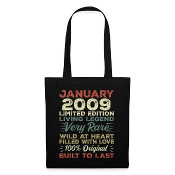 January 2009 Birthday - January 2009, January 2009 - Tote Bag - black - Front