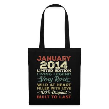 Janvier 2014 Anniversaire - Janvier 2014, Janvier 2014 - Sac en tissu - noir - Devant