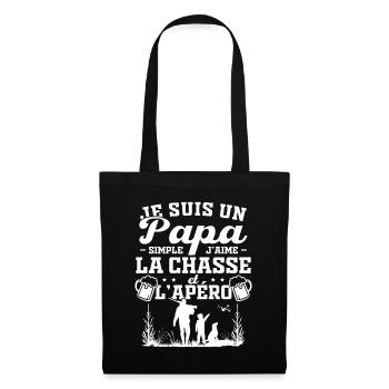 Je suis un papa simple j'aime la chasse et l'apéro - Sac en tissu - noir - Devant