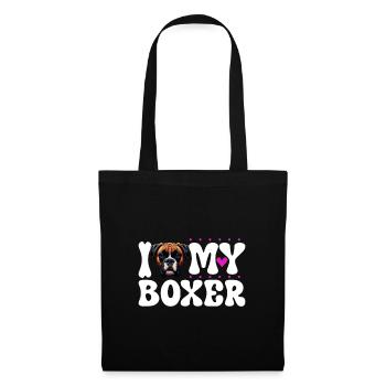 J'adore mon boxeur - Sac en tissu - noir - Devant