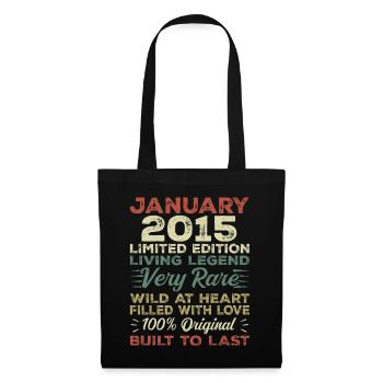 Janvier 2015 Anniversaire - Janvier 2015, Janvier 2015 - Sac en tissu - noir - Devant