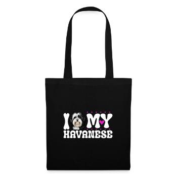 J’adore mon bichon havanais - Sac en tissu - noir - Devant
