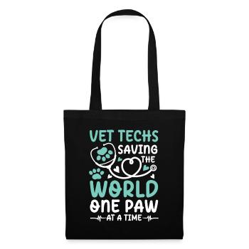 Vet Techs Saving The World One Paw At A Time - Stoffbeutel - Schwarz - Vorne