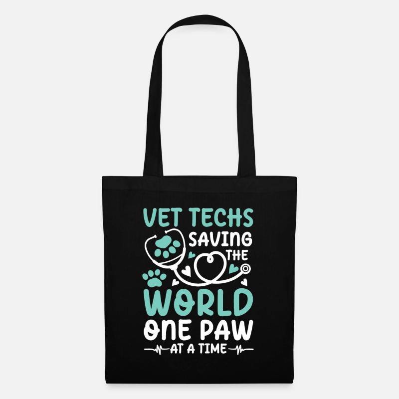 Vet Techs Saving The World One Paw At A Time - Stoffbeutel - Schwarz