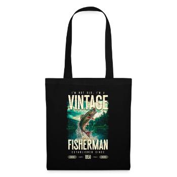 Vintage Pêcheur de truite Pêche Anniversaire 1950 - Sac en tissu - noir - Devant