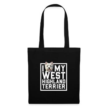 J’adore mon West Highland Terrier - Sac en tissu - noir - Devant