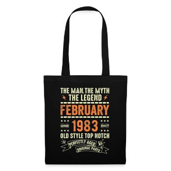 Février 1983 - Février 1983 Anniversaire Février 1983 - Sac en tissu - noir - Devant