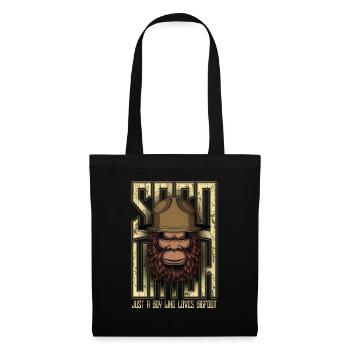 Nur ein Junge, der Bigfoot Sasquatch liebt - Stoffbeutel - Schwarz - Vorne