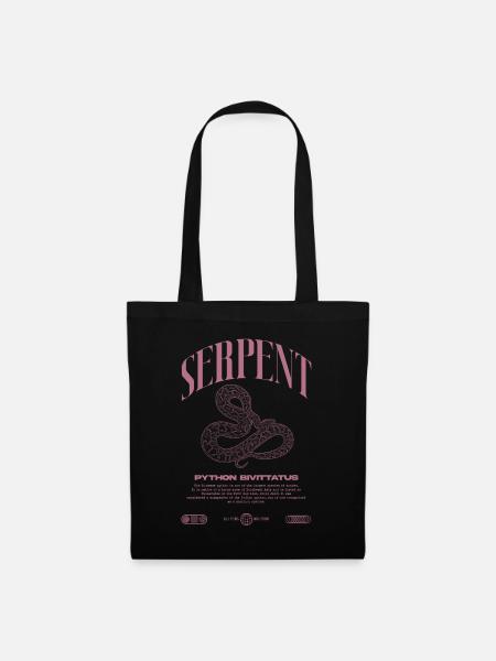 Burmesische Python Moderne Reptilienhalter Streetwear - Stoffbeutel - Schwarz